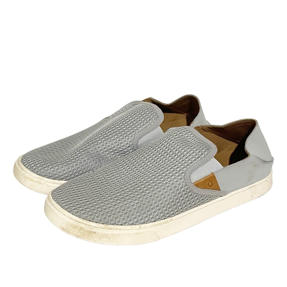 Olukai Women's Size 11 Pehuea Loafers Pale Grey Slip on Shoe